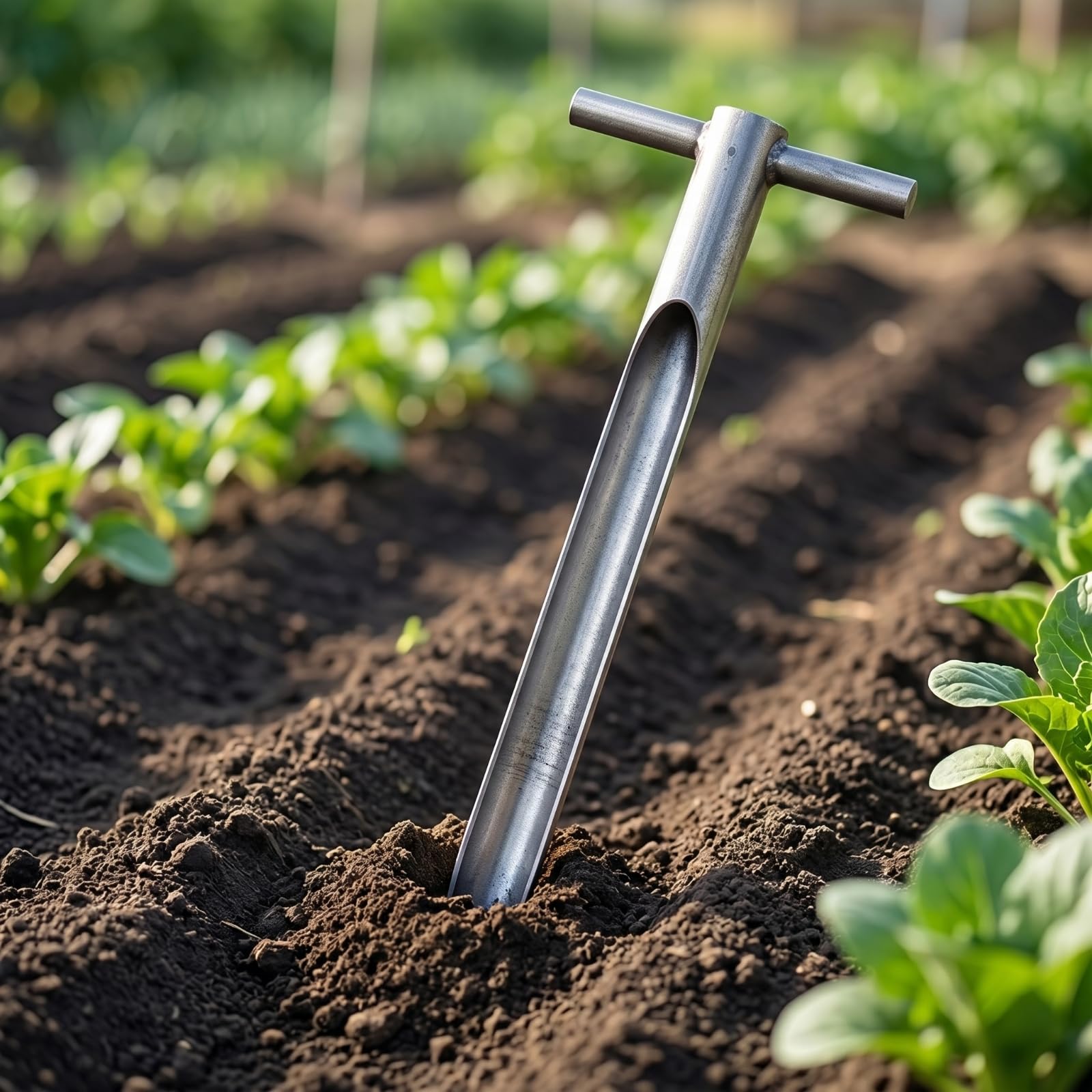 predolo Handerdbohrer mit T-Griff handbetrieben manueller Erdbohrer manuell Erdlochbohrer für Hobbygärtner, Gartenliebhaber, Garten, Gartenarbeit, Pflanzen, Mittel 4.5