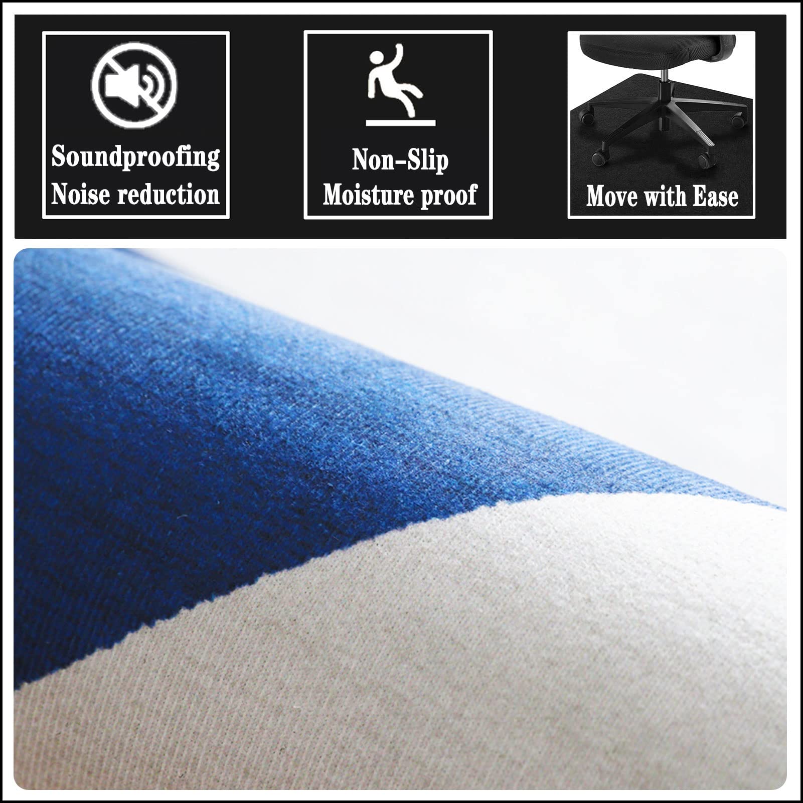 EYZO Tappetino per Sedia da Ufficio, Rotondo 160 cm, Antiscivolo,Sedia Protettiva Multiuso Chair Mats per Pavimenti in Legno Duro e Piastrelle AntiGraffio, Chairmat Tappeto per Sedie da Scrivania
