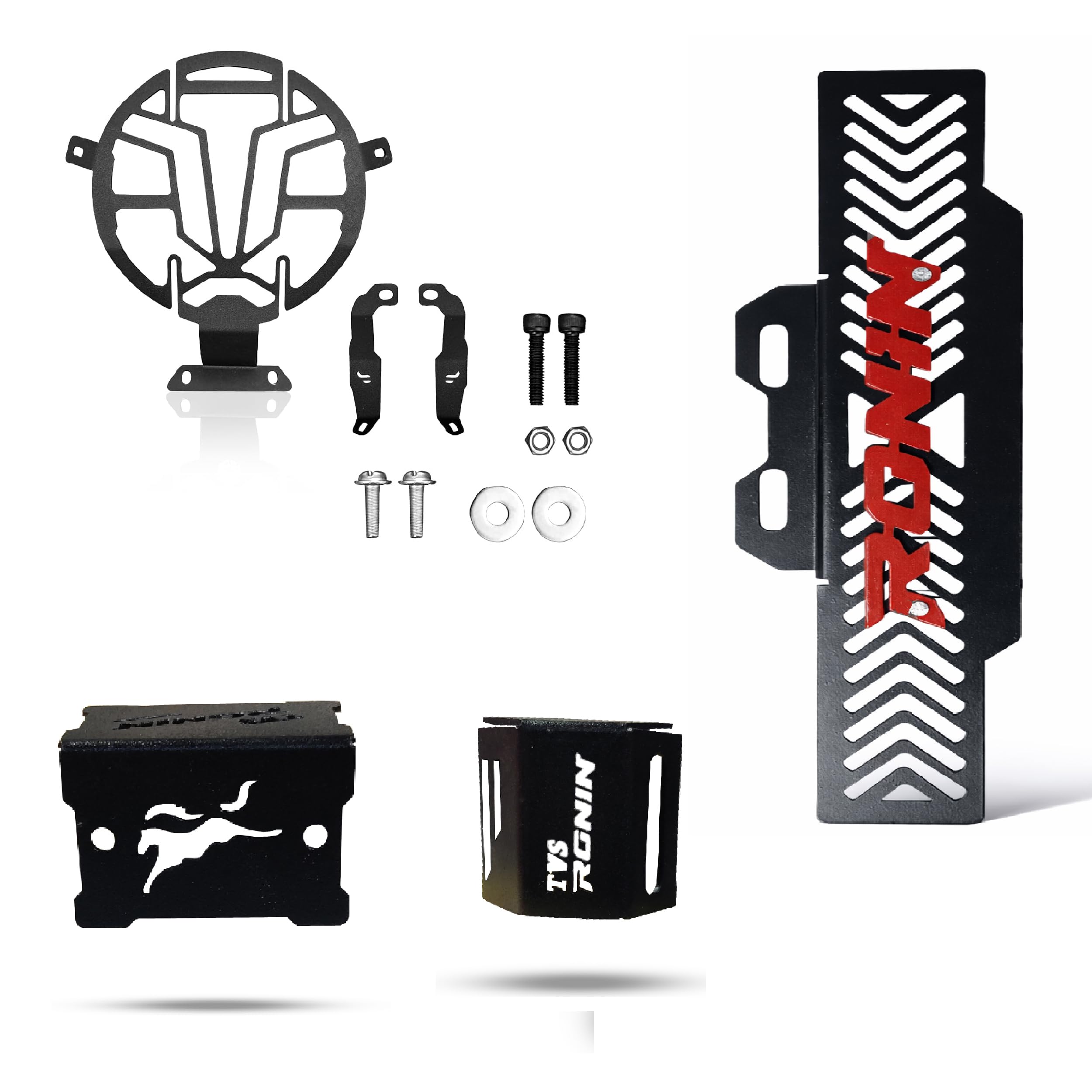 Metal Headlight Frames | Rear | Frant Disc Oil Cap | Radiator Guard For TVS Ronin 225 New (2024 To 2025) Combo Pack of 4 Pcs-image-38