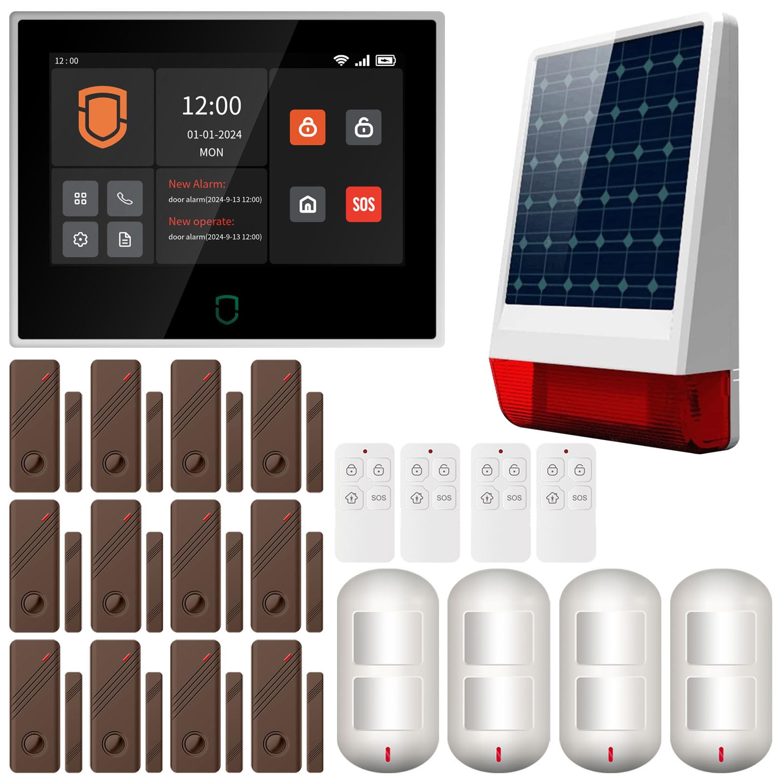 Wolf Guard antifurto allarme casa domestico con touch screen da 7 pollici, sistema di sicurezza intelligente 4G + WiFi con controllo tramite app Tuya (WT4F-W06)