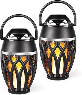2 Packs Outdoor Bluetooth Speakers, Bluetooth 5.0 Led Flame Speaker, IPX5 Waterproof Flame Torch Atmosphere Speaker, Flame Lamp, Gifts for Men Women, Decorations for Party Garden Home Patio