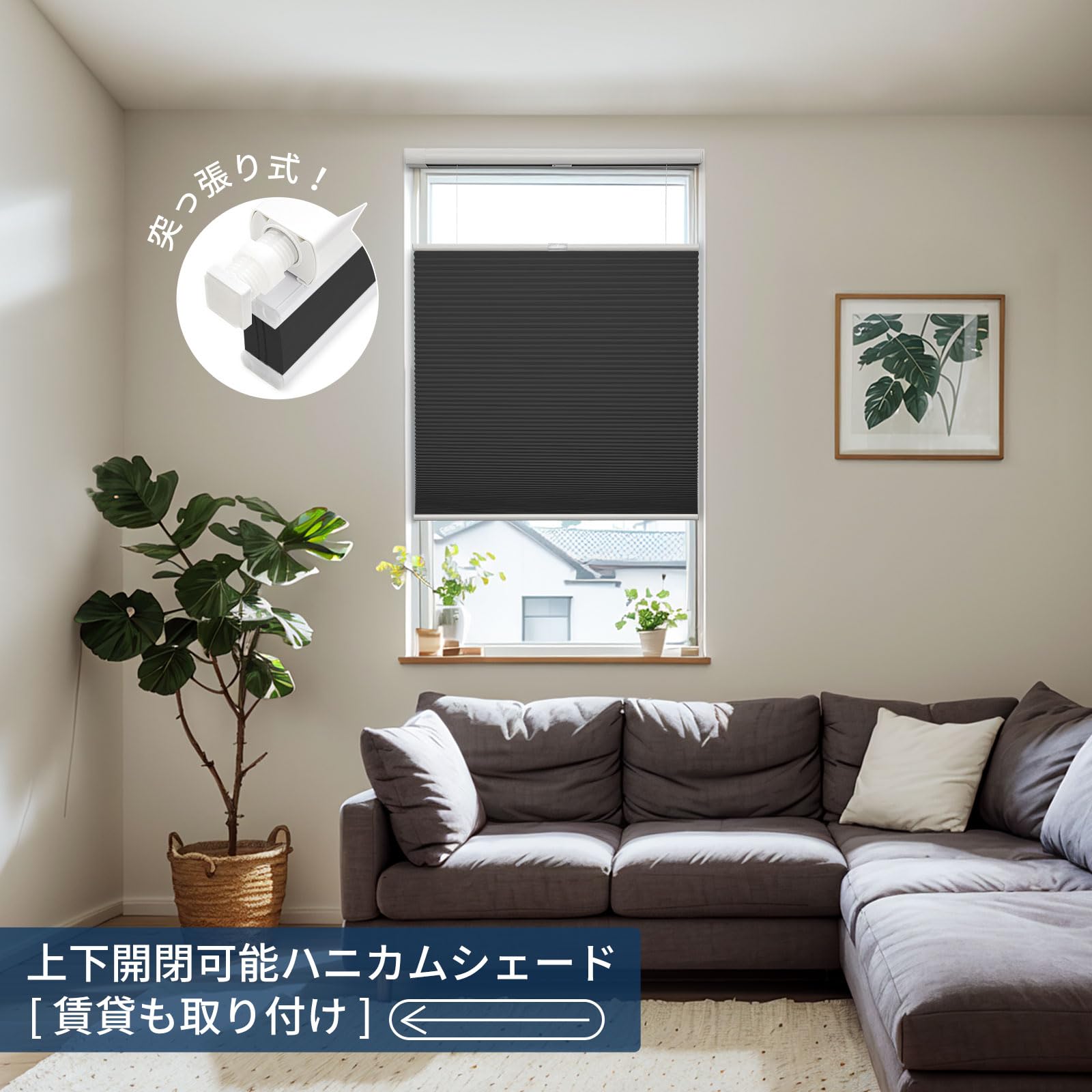 Amazon｜Keego ハニカムシェード 突っ張り式 ロールスクリーン