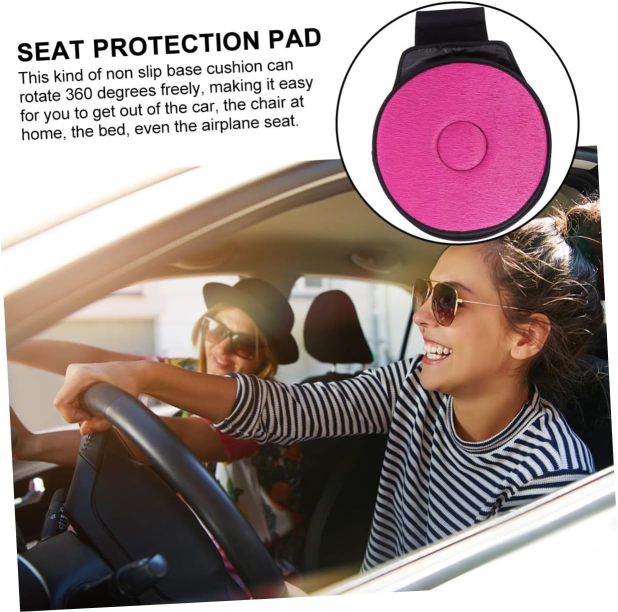Ergonomic Car Seat Swivel Rotating Pillow for Elderly Auto Seat Cushion Comfort Pad for Home and Car