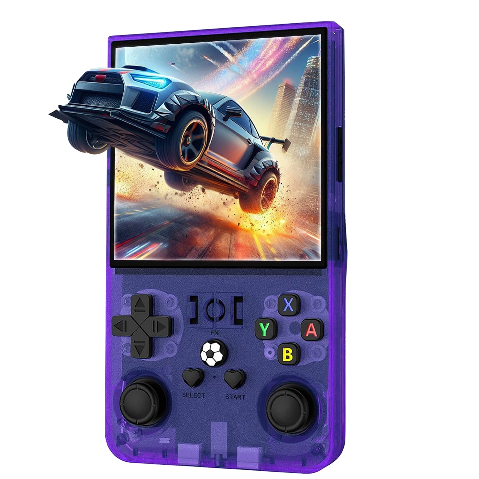 Console di gioco portatile retrò R36MAX, schermo IPS da 4,0", oltre 30 emulatori popolari, oltre 22.000 giochi classici, scheda TF da 128 GB, batteria da 4000 mAh - Viola