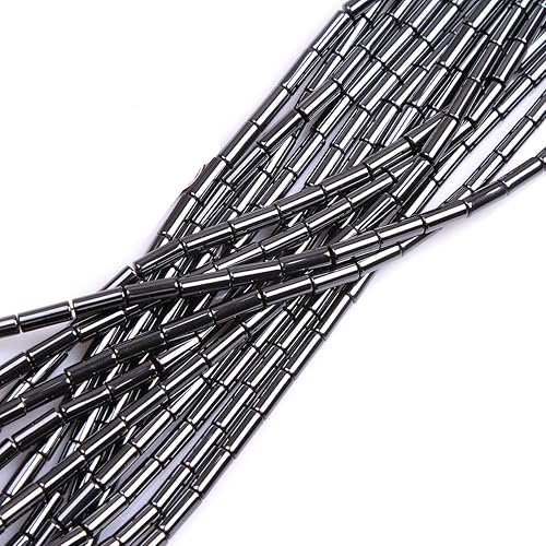 Miniatura 7 de GEM-Inside - Cuentas de pérdida de piedras preciosas no magnéticas de hematita negra natural de 0236 x 0315in columna de piedra energética para