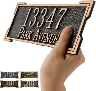 Personalized Address Plaque - Custom House Number Sign,House Address Numbers for Outside,Store,Yard,Garage,Apartment (10'' x 4.2'')