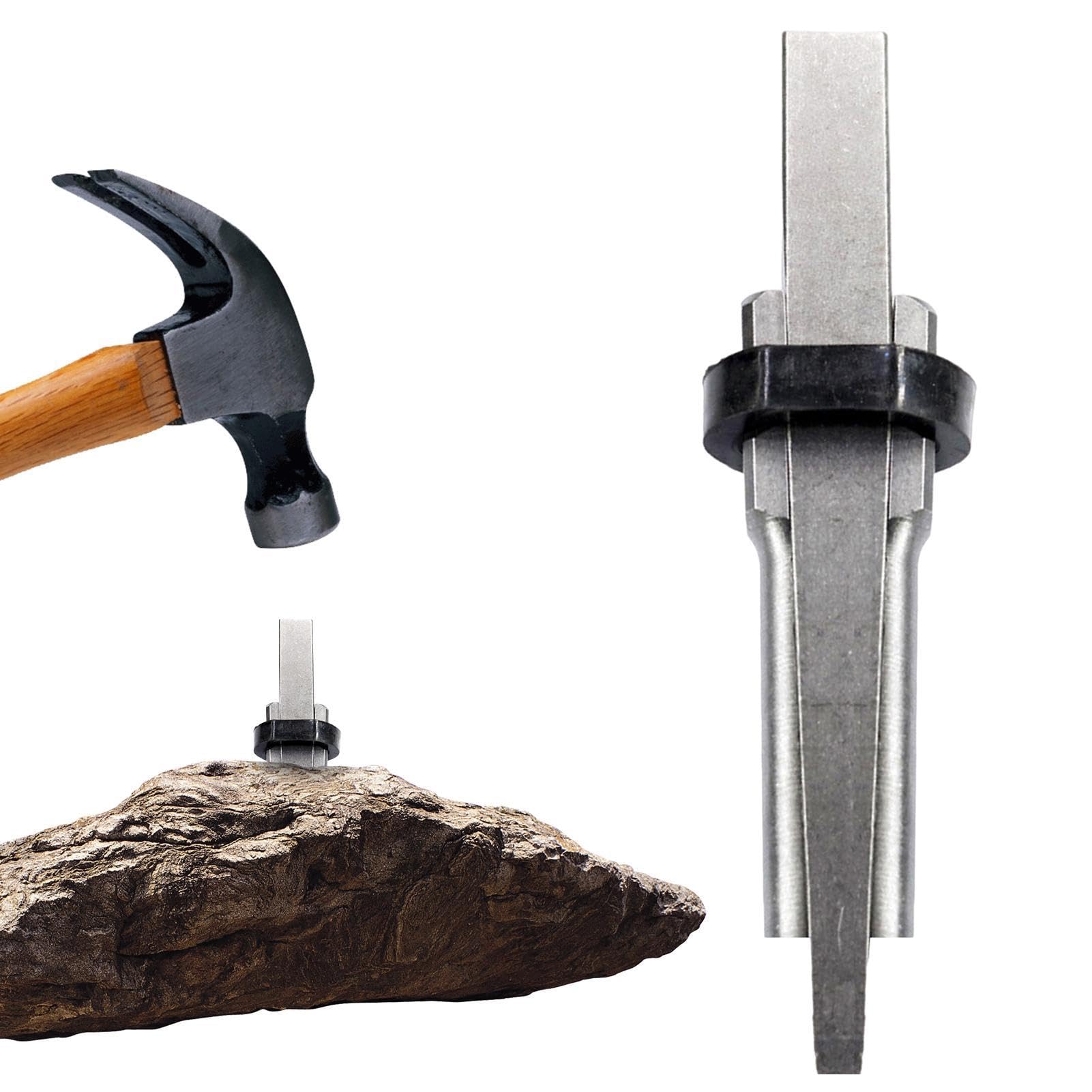 Cuñas para partir piedras - Cuña para piedras de alta resistencia, herramientas para partir piedras Granitos | Cortador de piedra con cabeza de diamante, cincel en, cuña para cantera, cantos