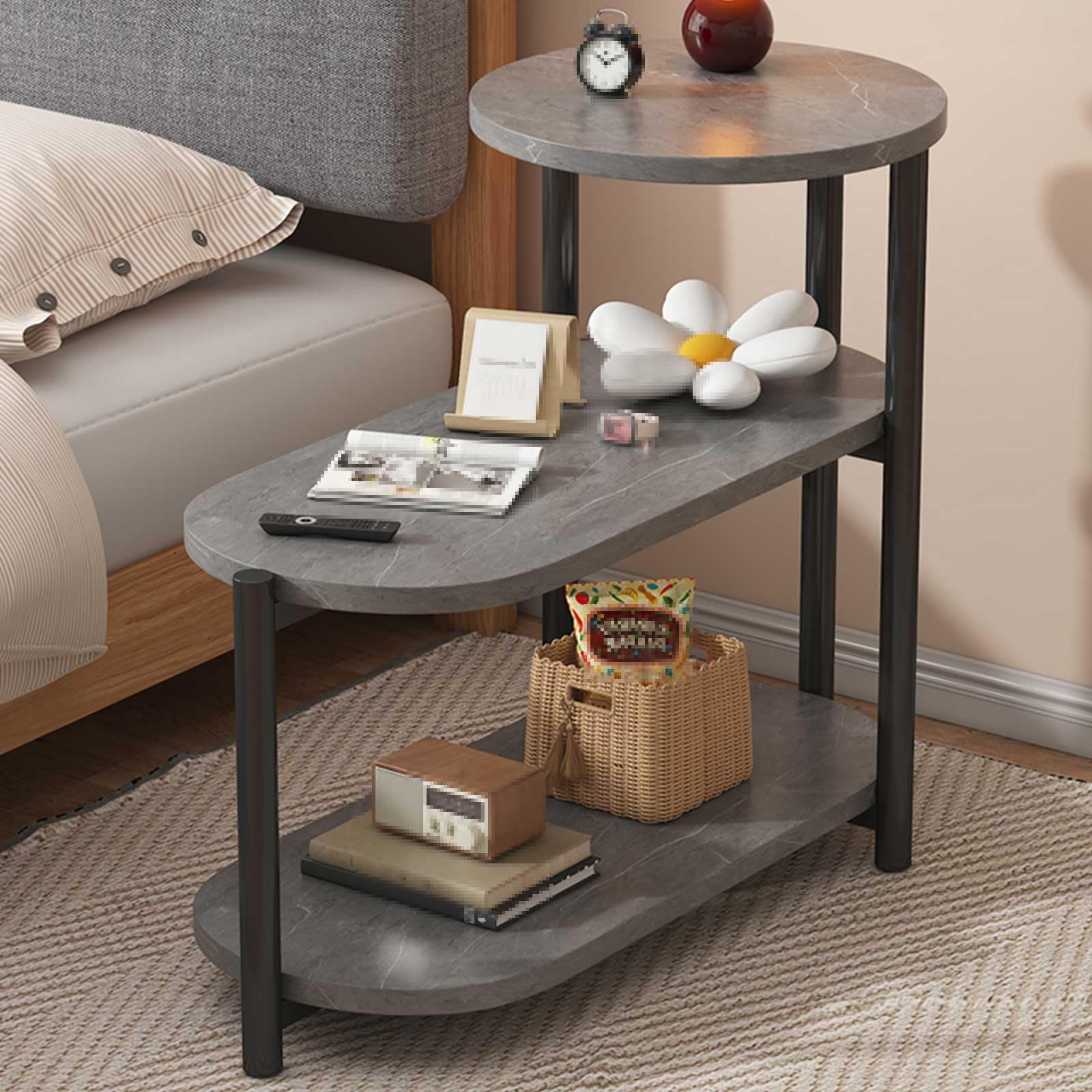 Amazon.com: Living Room Side Table with Storage Modern Multi-Layer Amazon.com: Living Room Side Table with Storage Modern Multi-Layer