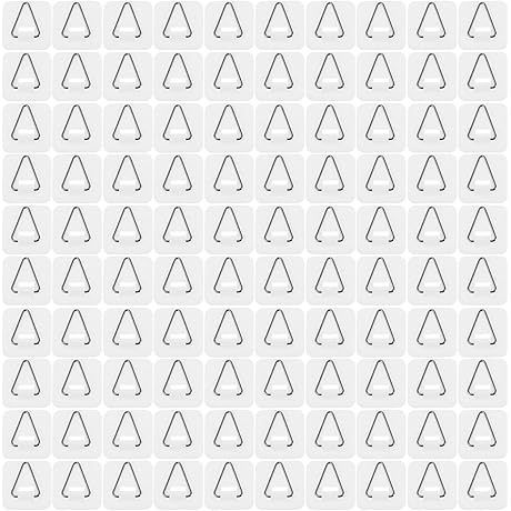 Operitacx 100pcs Stick on Picture Hooks Wall Mount - Super Strong Adhesive...
