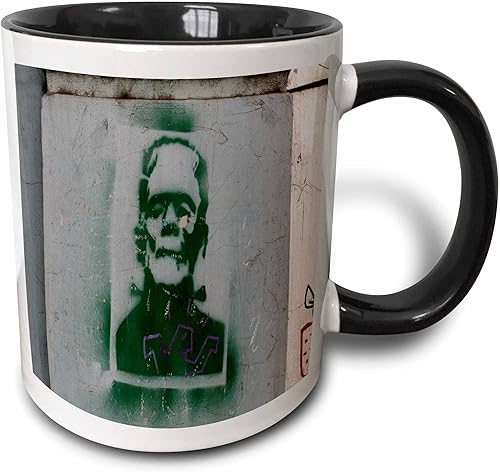 3dRose mug_4707_4 The Birth of Frankenstein-Taza negra de dos tonos, 11 onzas, multicolor