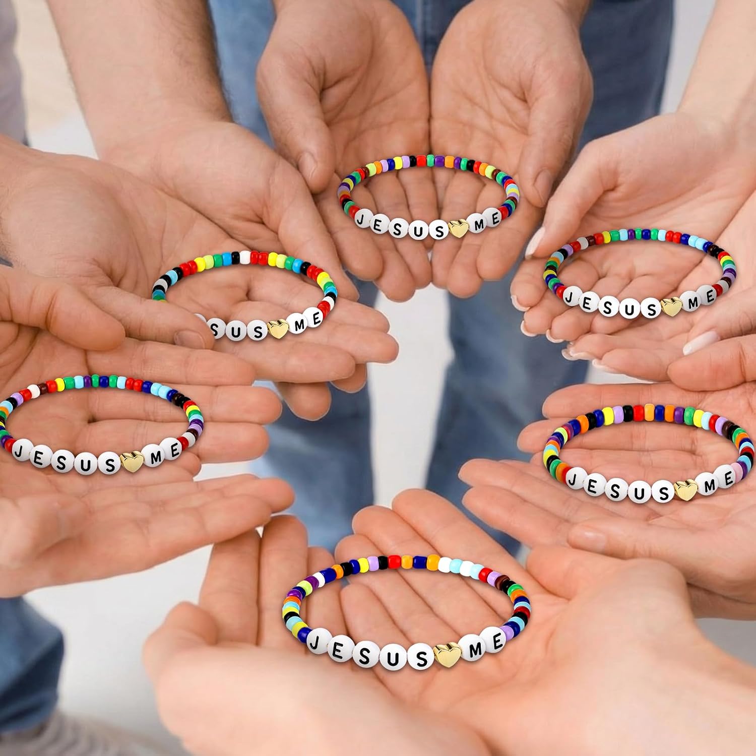 24 Pcs Jesus Love Me Bracelets Bulk Christian Party Favors Gifts