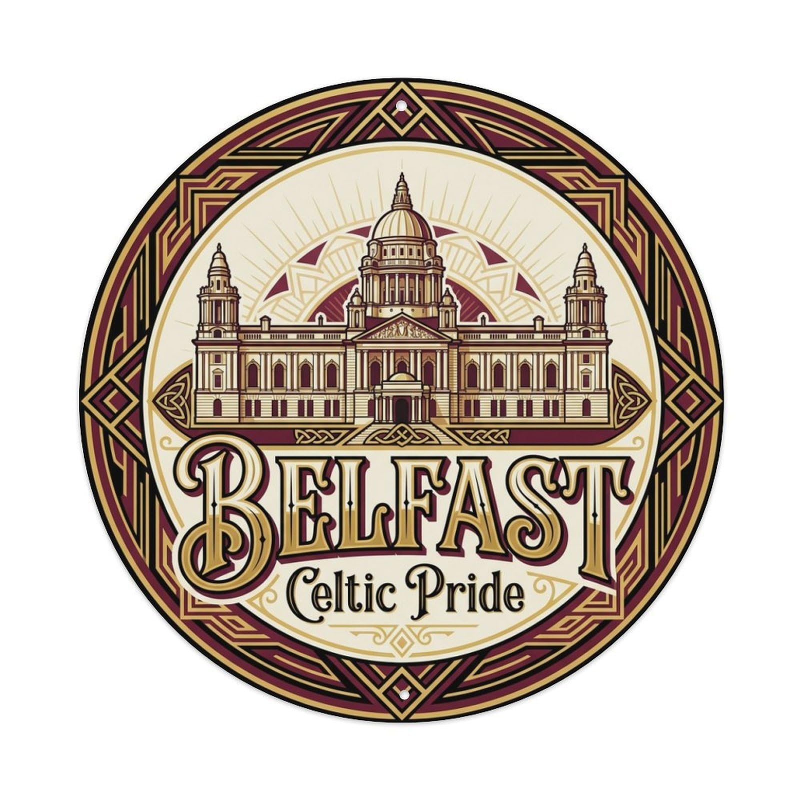 Fyrn Style Metal Tin Sign Vintage Travel Belfast Ireland