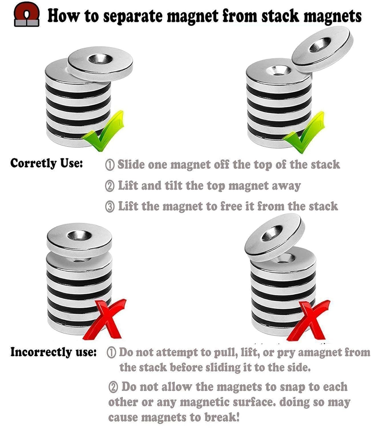 Neodymium Round Disc Magnets 12x3mm (1/2x1/8 Inch) N50 Rare Earth Magnets with 3mm Countersunk Hole for Screws – Single-Orientation Magnet Fasteners for Crafts, DIY, and Mounting (50 Pack)