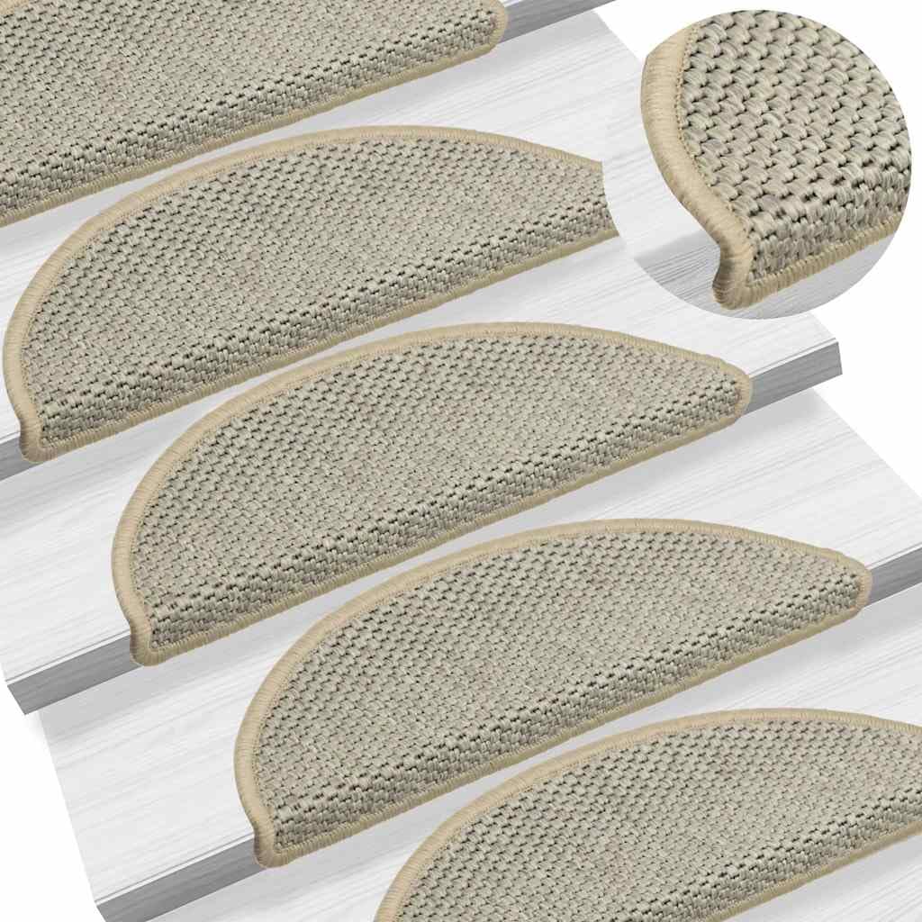 Tapis d'escalier Autocollants Aspect sisal 15 pcs 56x17x3 cm Anti-Glisse Protection insonorisation Lavable réutilisable sécurité intérieur Bois Chien Enfant