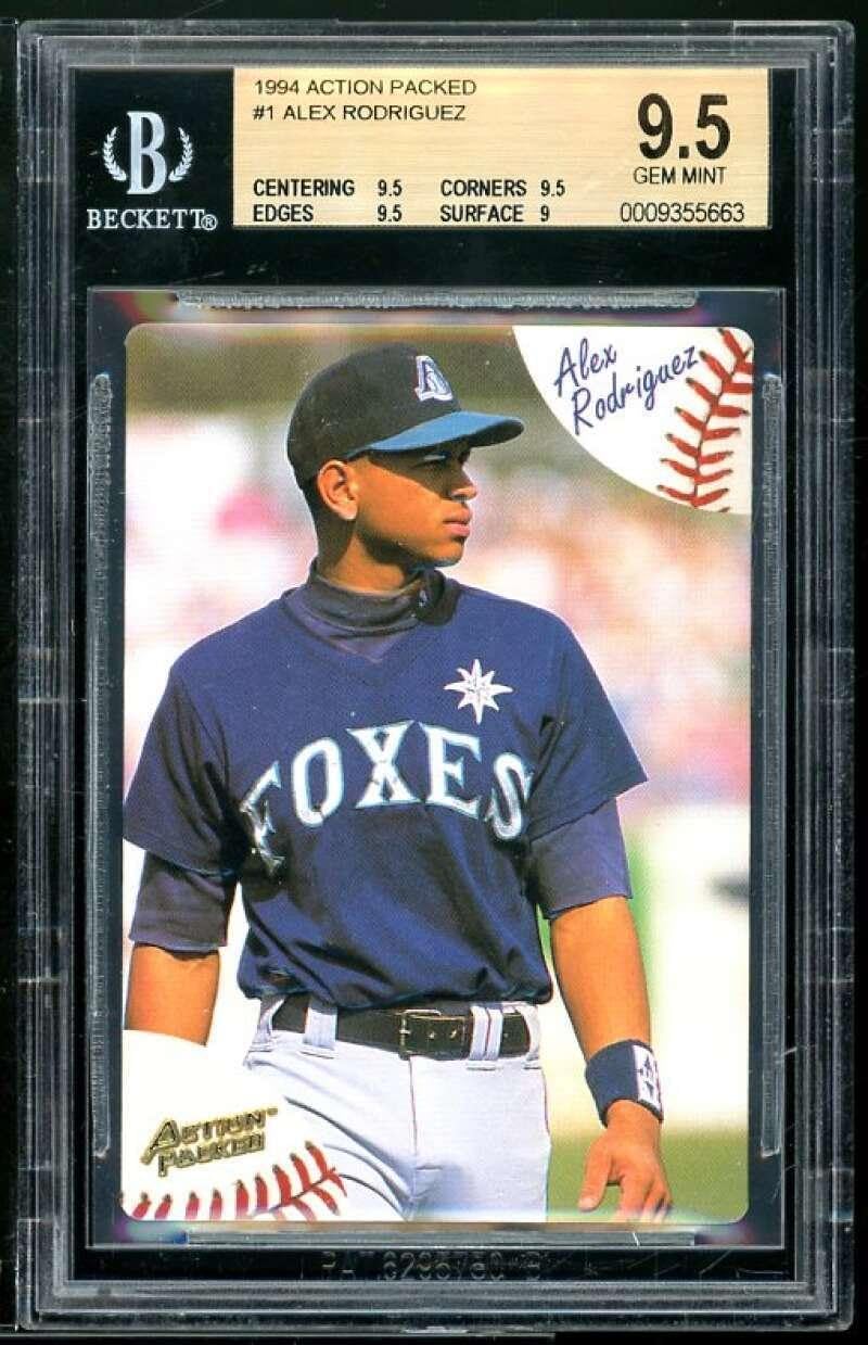 Alex Rodriguez Rookie Card 1994 Action Packed Minors #1 BGS 9.5 (9.5 9.5 9.5 9) - Baseball Slabbed Rookie Cards