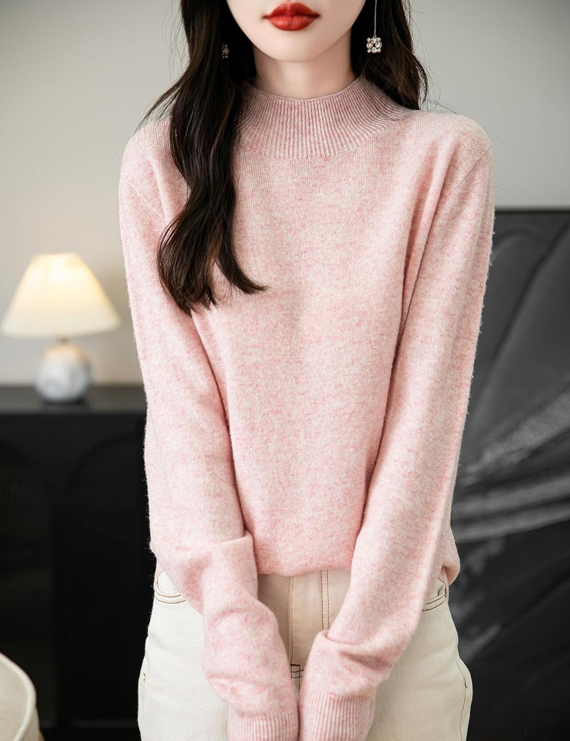 Chanyarn Women's 100% Merino Wool Seamless Sweater Mock Neck First-Line Ready to Wear Long Sleeve Knitted Pullover Tops - Image 3