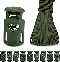 Vista 29 de CooBigo 20 piezas de cierres de cordón de resorte de plástico, cierres de palanca de cuerda de paracaídas para pantalones de sudor con cordón