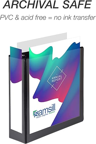 Vista 112 de Samsill Durable - carpeta negra redonda de cartón, Blanco