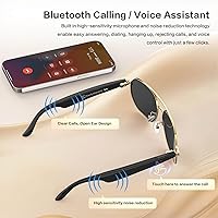 Vista 4 de AI Smart Glasses with Chat GPT, AI Translation Glasses with 164 Language, Classic Aviator Sunglasses with Voice Assistant/AI Calling, IP65
