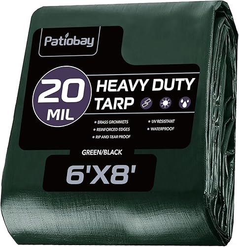 Miniatura 14 de Lona 6x8 pies, 10 mil lonas impermeables resistentes con ojales cada 23.6", lona de plástico gruesa, resistente a los rayos UV y al desgarro