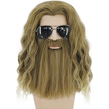 Mildiso Fat Thor Wig Blonde Costume Men Golden Brown Mustache Wig M094