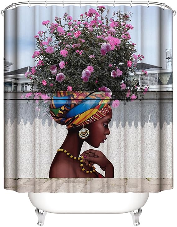 Afro Shower Curtain for Bathroom Waterproof Fabric Shower