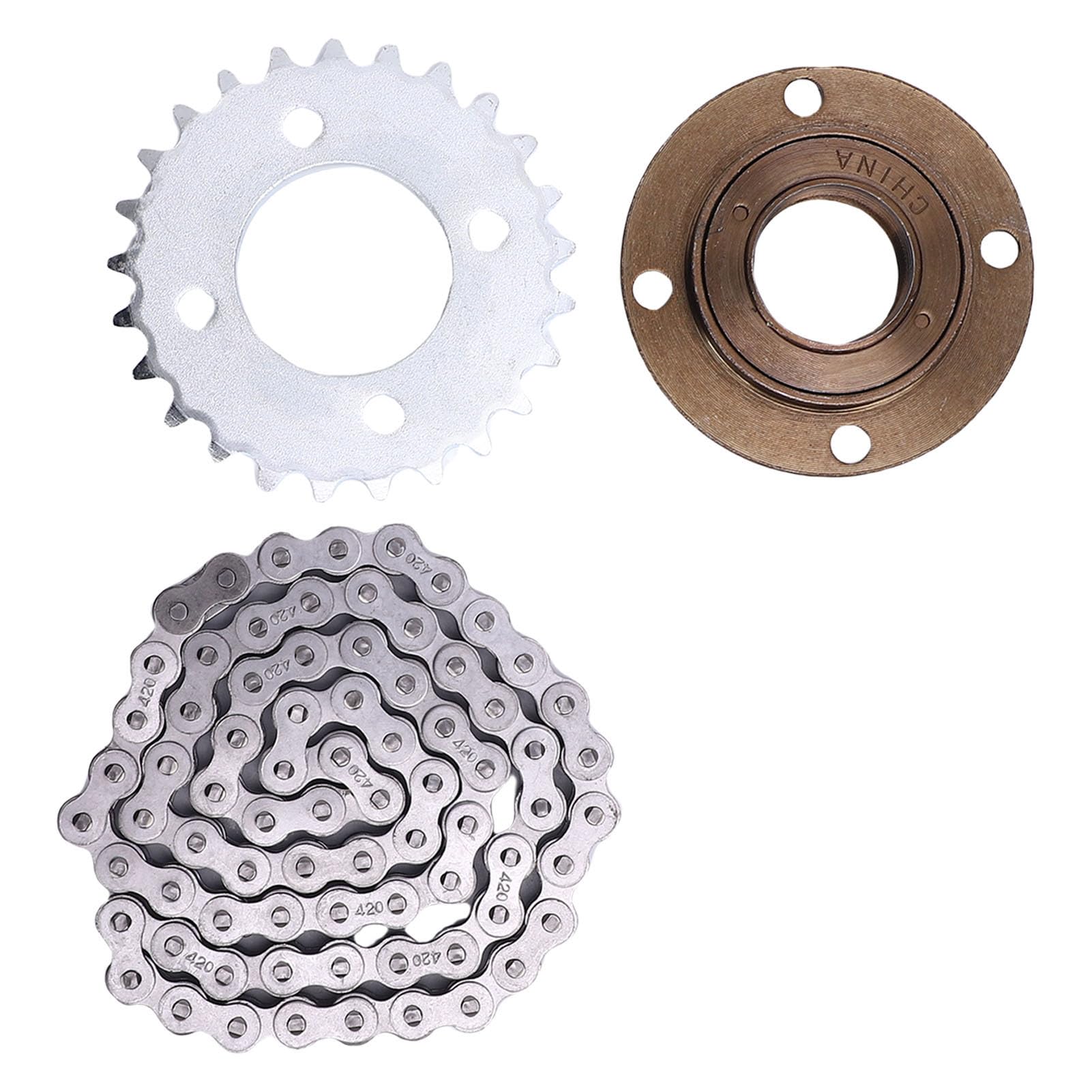 Kit combiné de Chaîne de Pignon 25T 420 pour Mini Vélo Go Kart ATV Véhicule Tout-terrain avec Alliage Métallique Construction Robuste