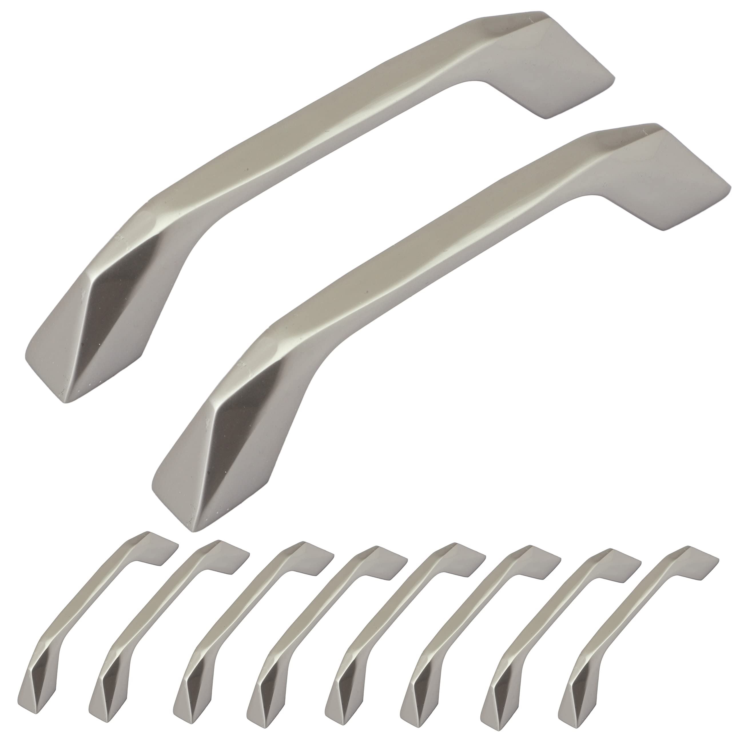 Atom 4.7 inches Zinc Cabinet Pull Handle | Silver Satin Finish | Office Wardrobe Furniture Kitchen Drawer Push Bar, 229, Pack of 10 (B0BM4PBNYL) Amazon Price History, Amazon Price Tracker