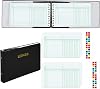 Skyygemm Ring Ledger Binder with 200 Pcs 5x8.5 Ledger Sheets Small Index Tabs for Bookkeeping Accounting Business with Debit Credit Balance Columns(Black Cover, White Sheets)