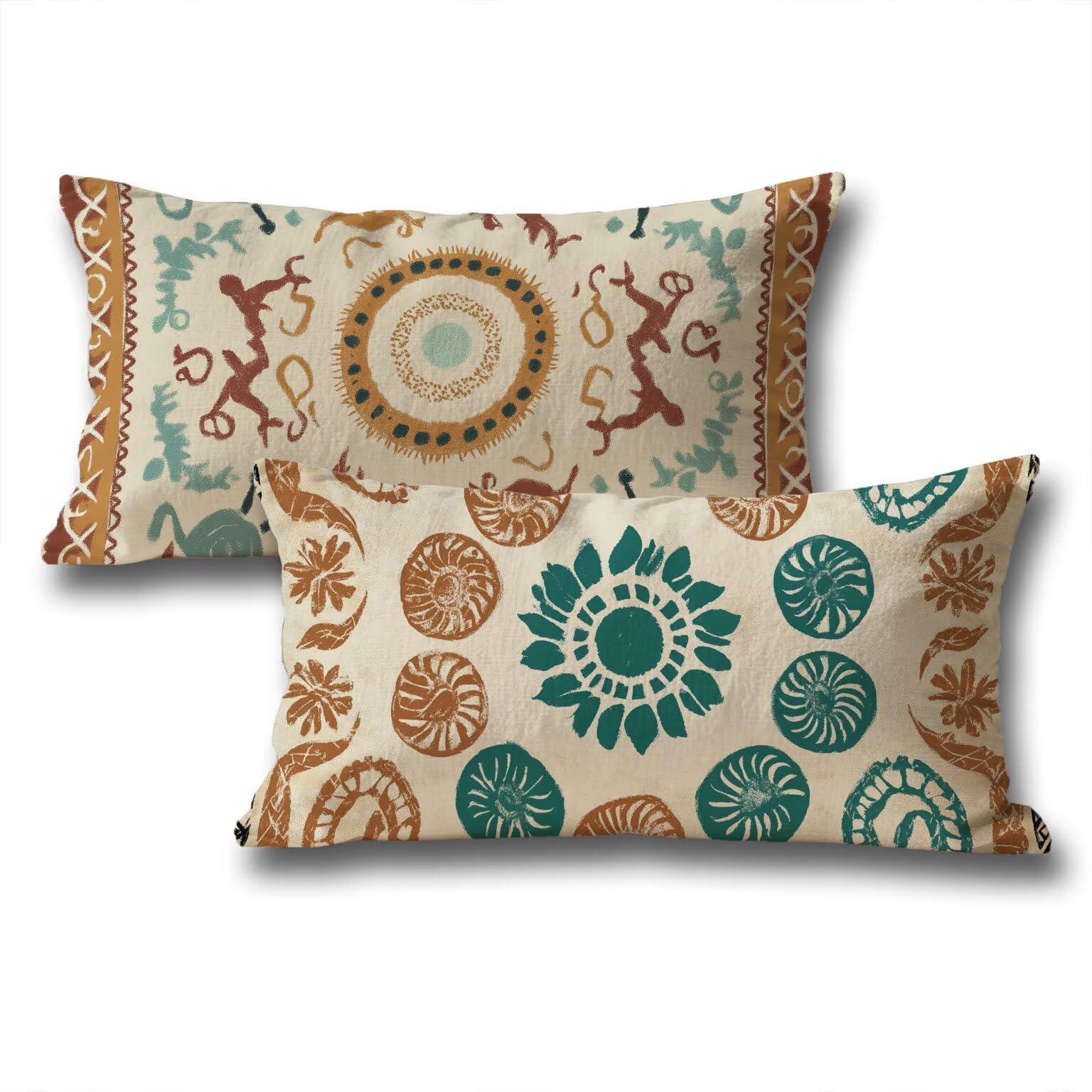 Housse de coussin 40x80 lot de 2 en lin résistant et finitions haut de gamme pour chambre