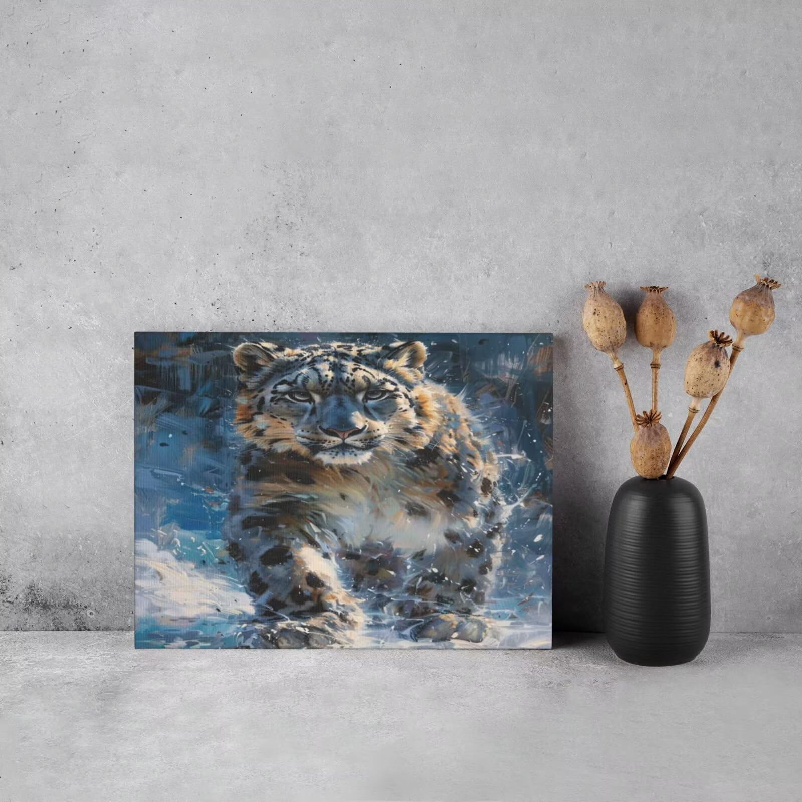 Malen nach Zahlen Set für Erwachsene, Motiv: Schneeleopard, Leoparden, Malen nach Zahlen für Anfänger, Acryl-Peinture a Numero, DIY-Ölgemälde, Kunsthandwerk Kits für Wanddekoration – (120 x 90 cm