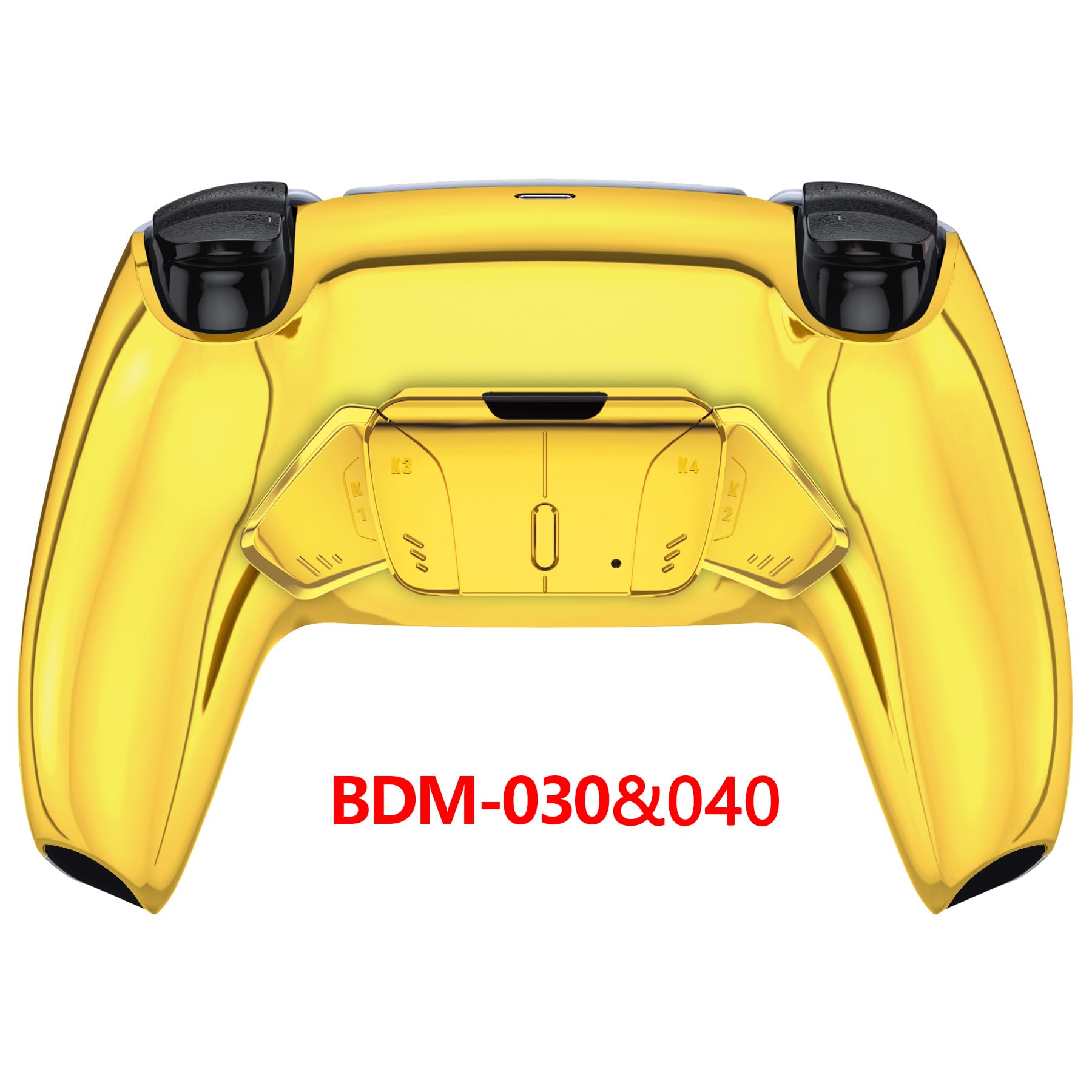 eXtremeRate Programable RISE4 Remap Kit para ps5 Modelo BDM-030/040/050 Actualización Board & Carcasa Trasera & 4 Palancas Botones Traseros para ps5 Control-NO Incluye Mando(Dorado Cromo)