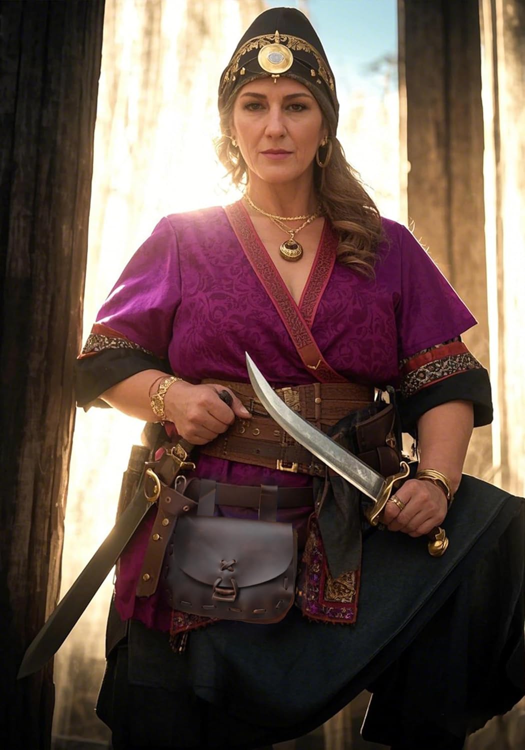 PROCOS Medieval Waist Pack Vintage Belt Pouch Waist Bag LARP Renaissance Costume Accessories for Women Men - Image 3