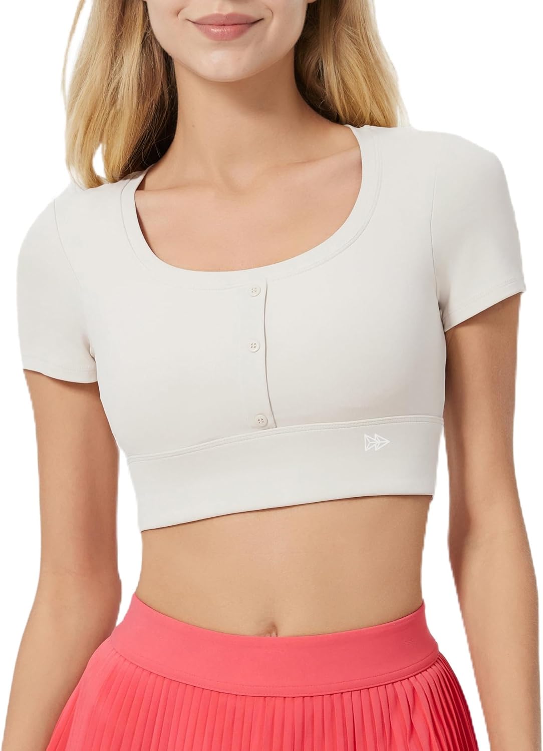 Yvette Womens Cropped Top Short Sleeve Breathable T-Shirts Athletic Tee Tank Tops