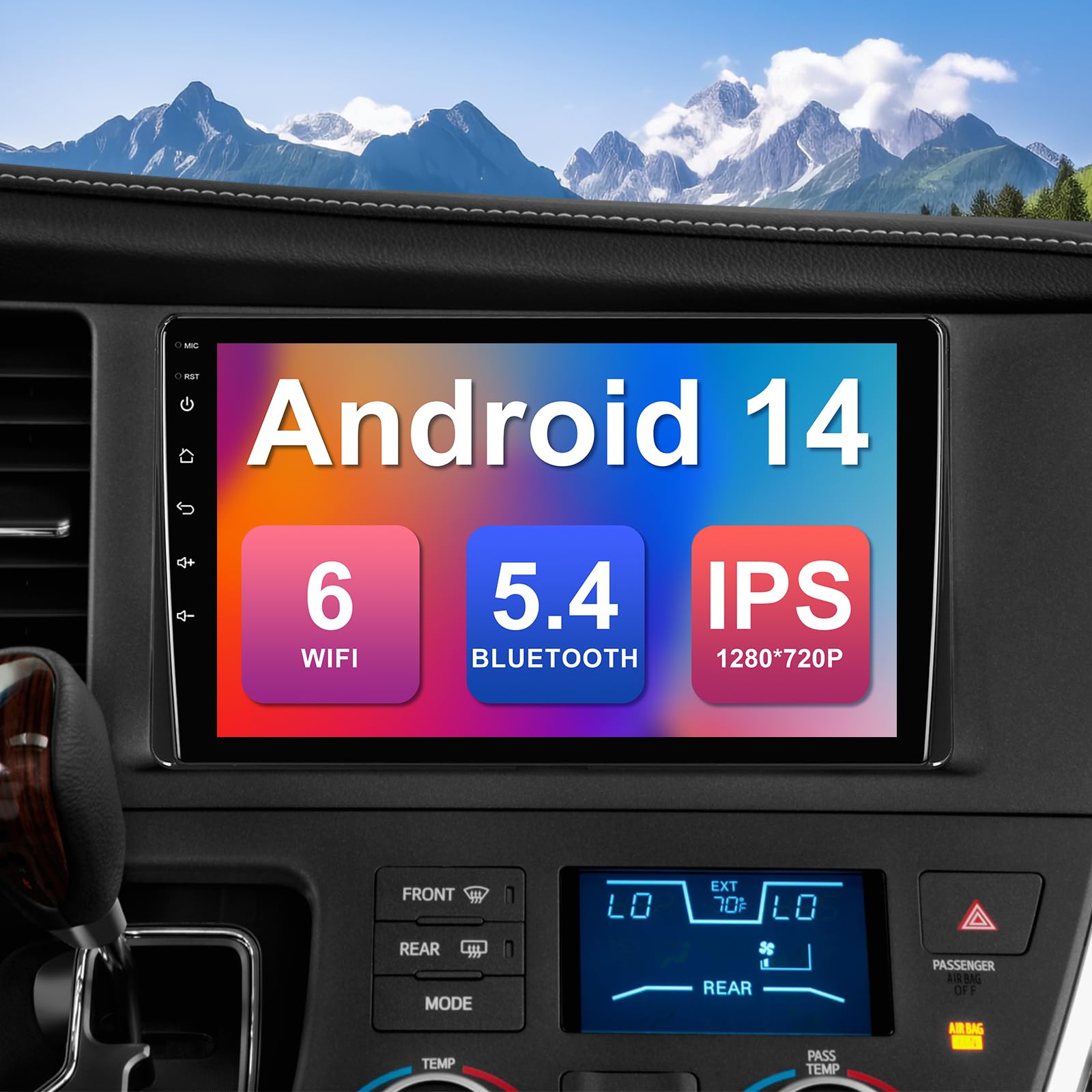 Photo 1 of 2+64G 9-inch Android 14 Car Stereo for Toyota Sienna 2015-2018 IPS Touchscreen Screen Car Radio with Carplay & Android Auto Support Backup Camera GPS FM Navi BT SWC