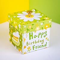 Vista 6 de Send A Cake - Caja de regalo de explosión para amigos de feliz cumpleaños, lista para regalar con mariposas voladoras, dulces, chocolates y mini