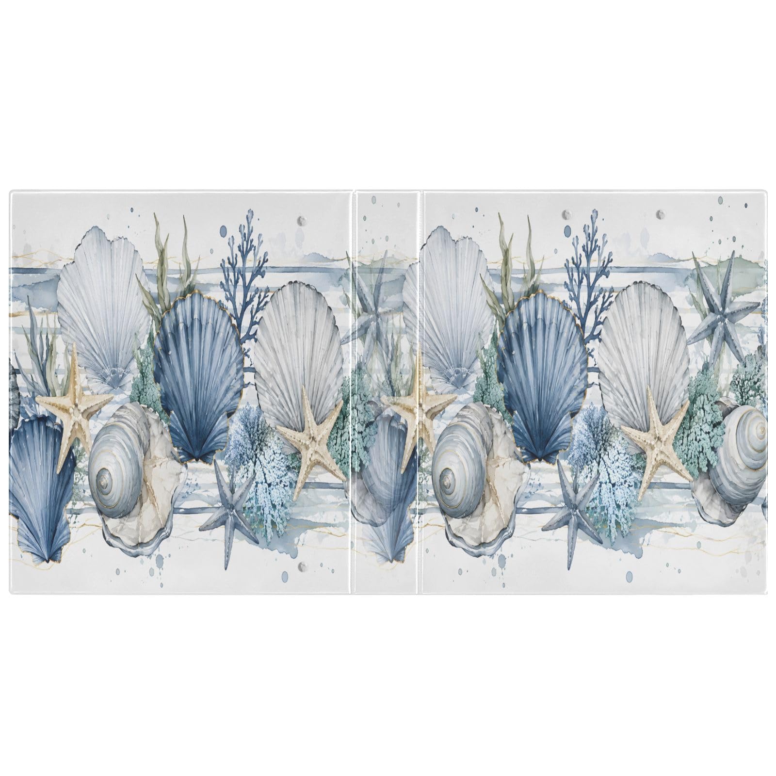Raccoglitore a 3 anelli con stella marina, 3,8 cm, contiene 200 fogli, 3 raccoglitori ad anelli con clip in metallo antiscivolo