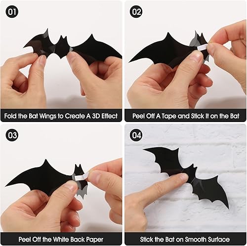 Miniatura 5 de Kit de decoración de Halloween de 75 piezas, sombreros de bruja de Halloween negros | Decoraciones de sombreros de bruja colgantes con telaraña y 18