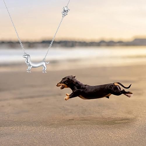Miniatura 2 de MUNDELL 925 Sterling Silver Cute Dachshund Pendant Necklaces Cat Animal Necklaces for Women Fine Jewelry