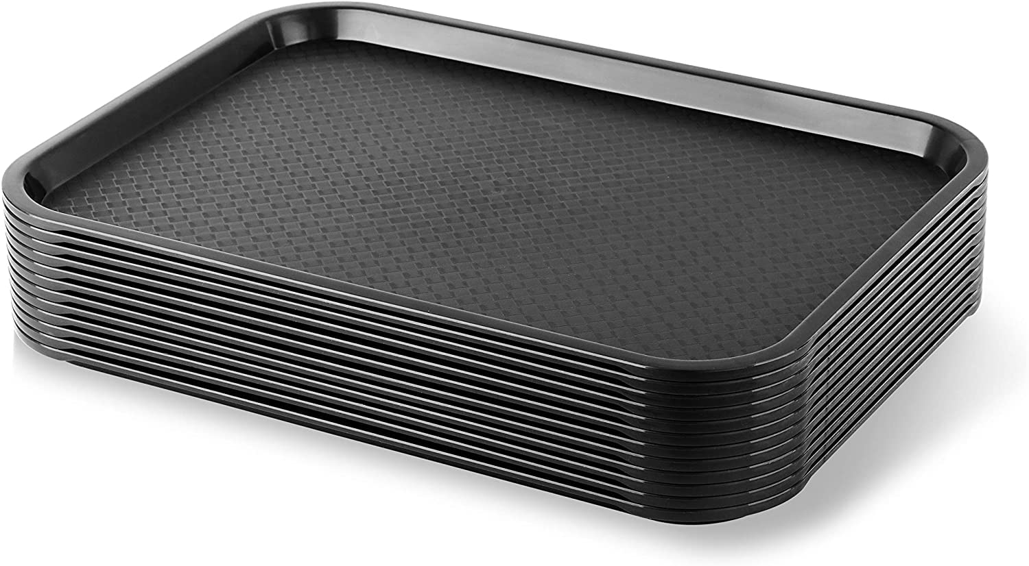 Improvhome Serving Platter/Tray Made of Premium Plastic Rectangular Shape (16 X 12 inches) (Black) (1)