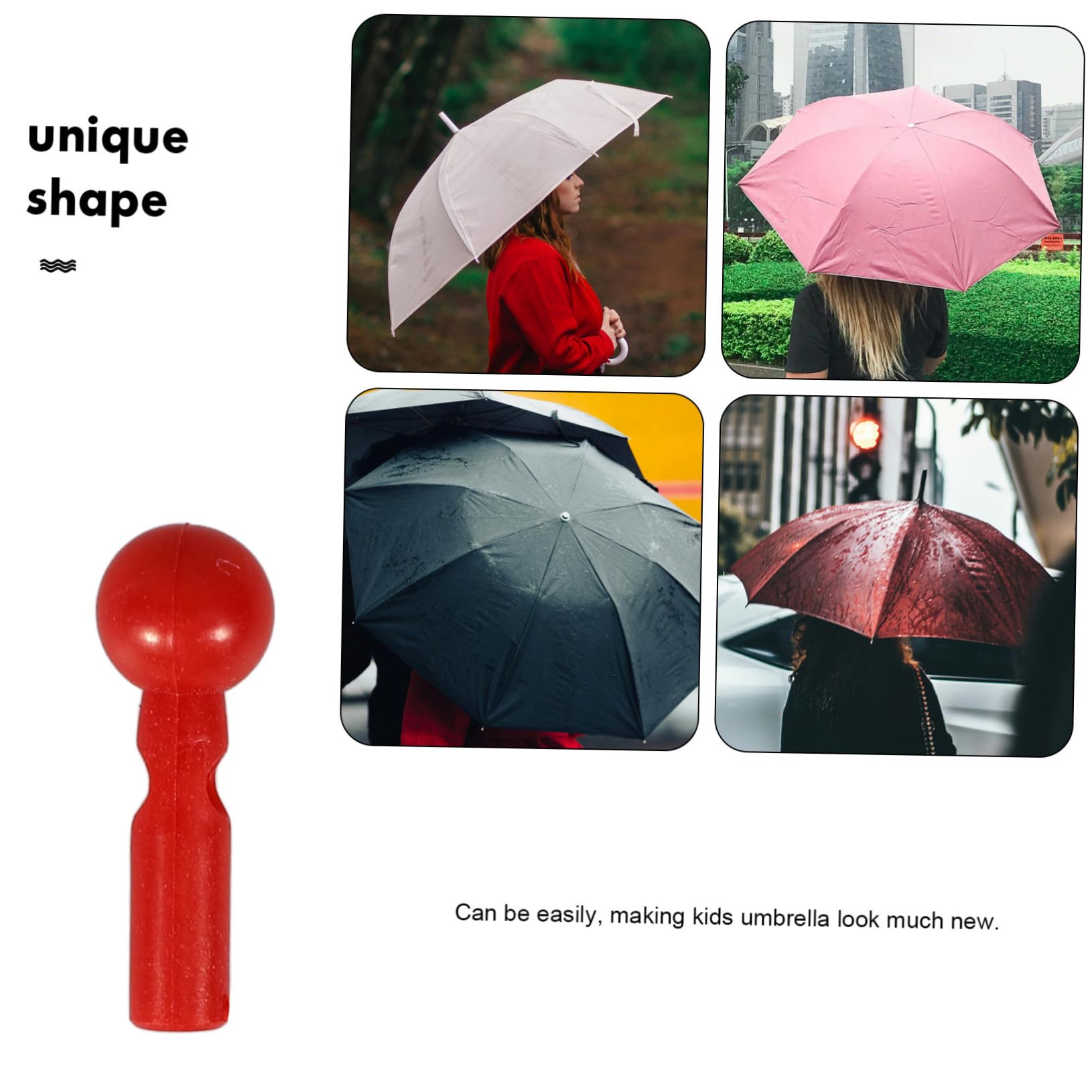 Toddmomy Parapluie Pour Enfants Pièces De Réparation De Parapluie De Pluie Perle Pour Queue De Conseils De Remplacement De Perles Pour Queues Rouge Plastique
