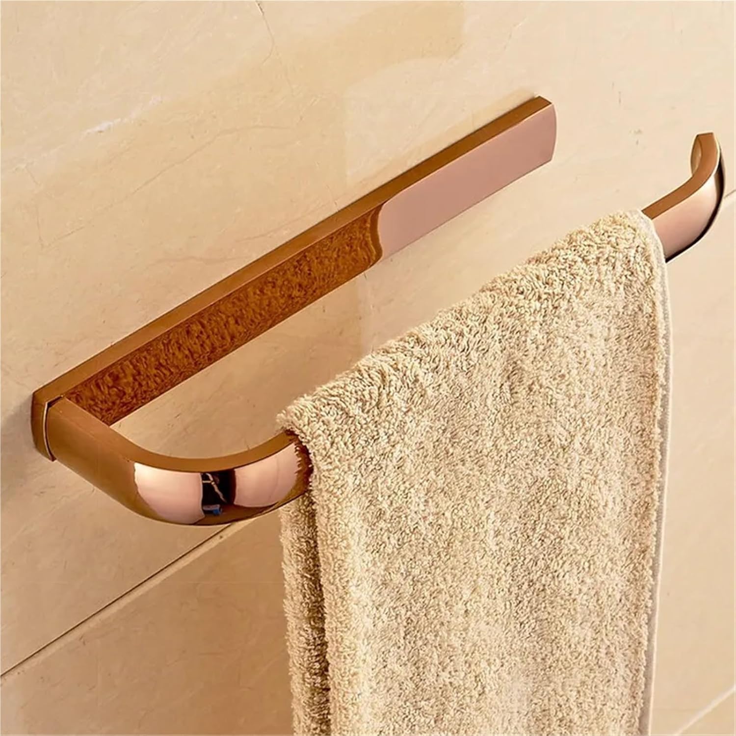 Rose Gold Double Towel Bars Bathroom Ring Wall Mounted Accessories Rack Toilet Soap Holder(Toilet Brush Holder)