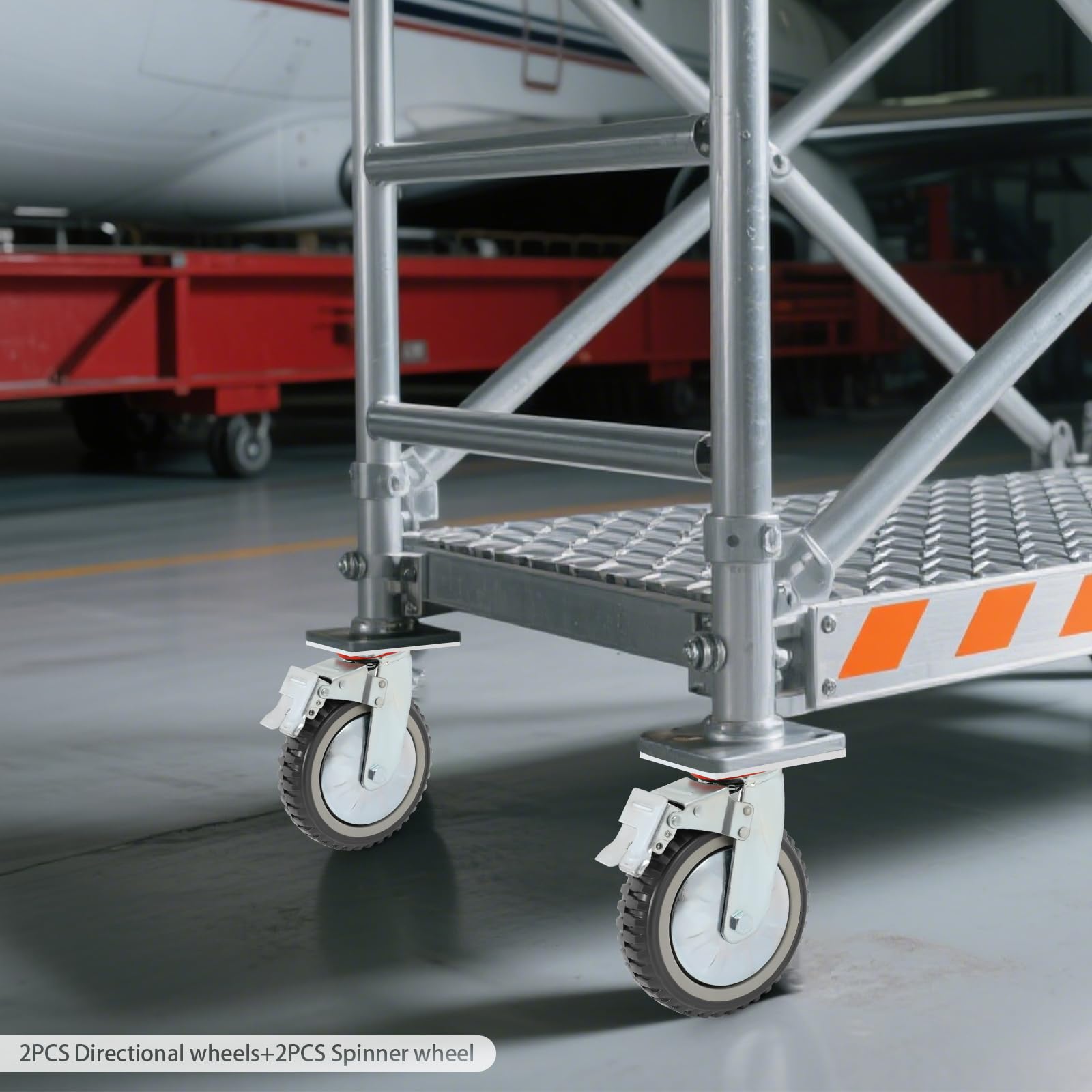 4 Stück Schwerlastrollen 200mm, PU Lenkrollen 360° mit Bremse & Festrollen | 700kg Tragkraft, Universalräder Industrierollen für Werkstatt Lager Wohnung (2 Lenkrollen mit Bremsen+ 2 Feststehende Rollen)