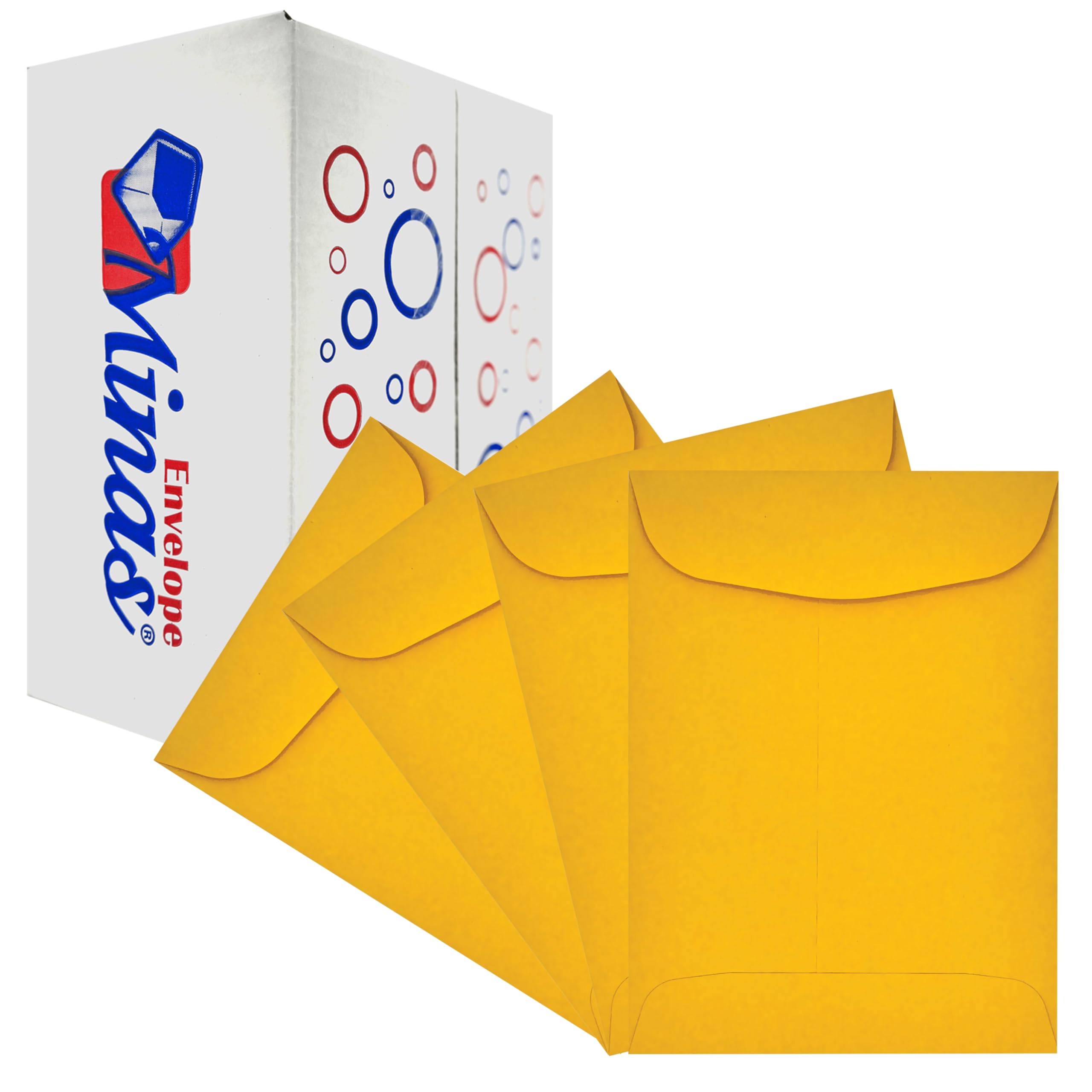 150 Minas Envelope Catalog Envelopes, 5 1/2" x 7 1/2", Open End, 24lb Brown Kraft Paper, Gum Flap, 150 Count