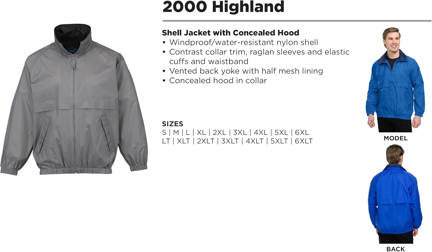 AFC Men’s Windbreaker Jacket Regular & Big & Tall S to 6X Water Resistant Coat - Image 2