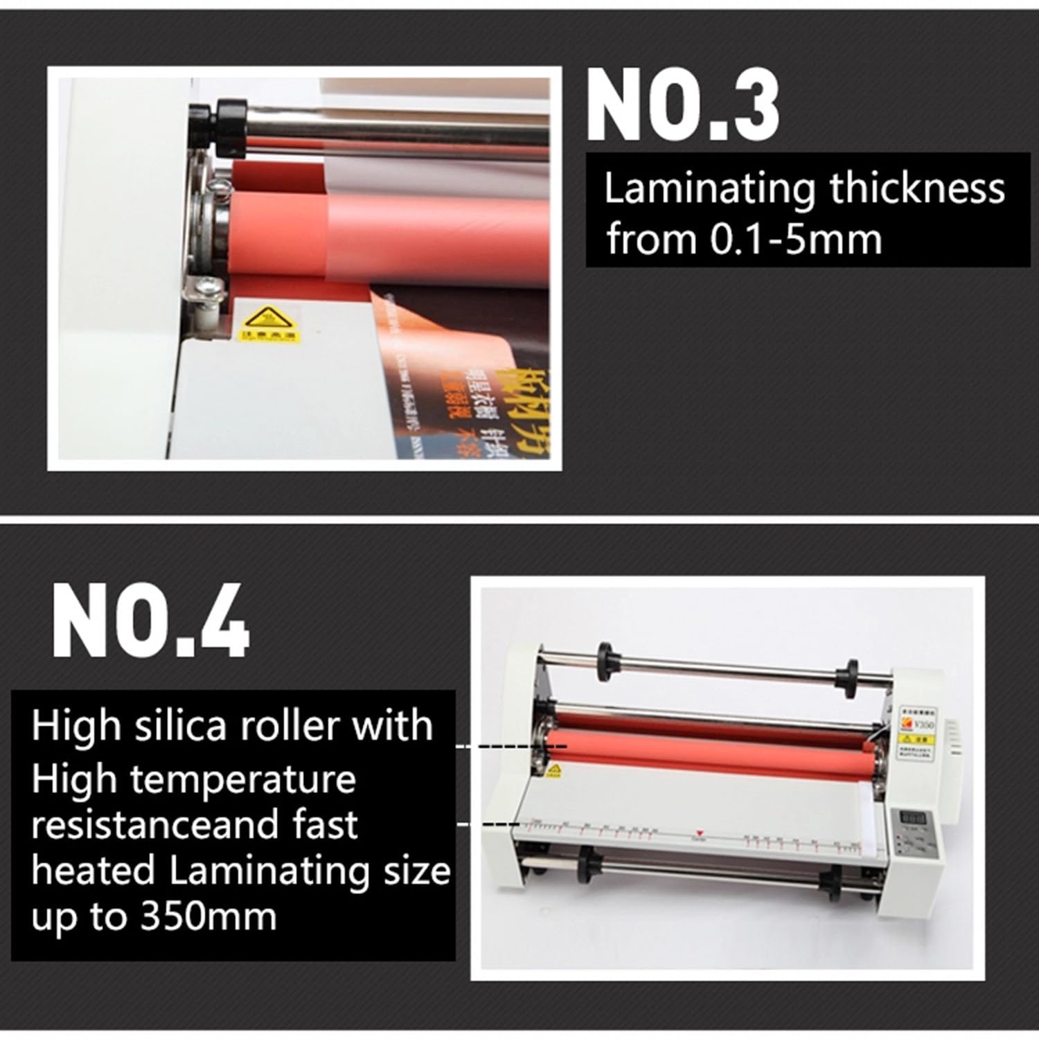700w Desktop A3 A4 Laminator Rolkowy Na Gorąco I Na Zimno Dwustronne Automatyczne Nawijanie Elektryczne Maszyny Do Laminowania Na Gorąco 350Mm,220V