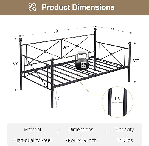 Miniatura 2 de VECELO Base de cama de metal clásica con cabecera, cama doble, color negro Negro -,Mate negro,https://www.amazon.com/dp/undefined
