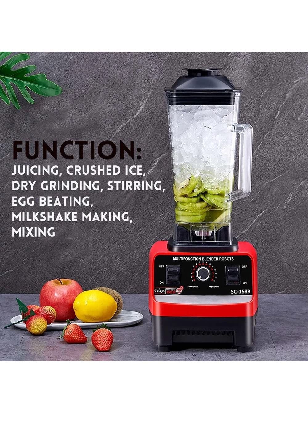 Dubai Gallery BPA-free Heavy Duty Commercial Timer Blender, 2.5L, 4500W