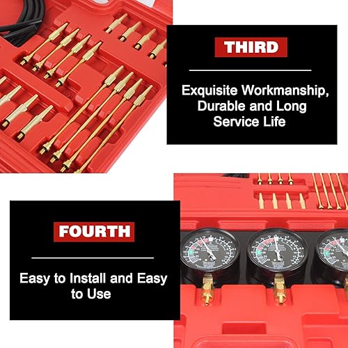 Miniatura 6 de SINOCMP Carburador de vacío universal para motocicleta, sincronizador, medidor de equilibrio de carbohidratos para Honda, Yamaha, Kawasaki, Suzuki,