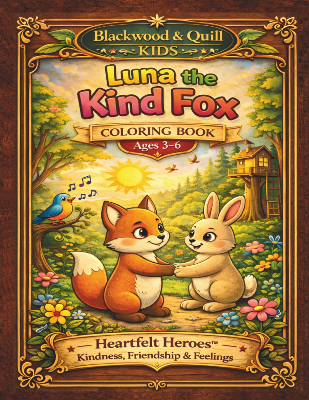 Luna the Kind Fox: A Coloring Book for Children from 3 to 6 Kindness, Friendship & Empathy (Heartfelt Heroes™ – Emotional Learning Coloring Books for Children Ages 3–6)
